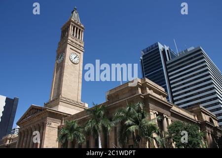 Brisbane City Hall - kommunales Regierungsgebäude in Australien. Stockfoto