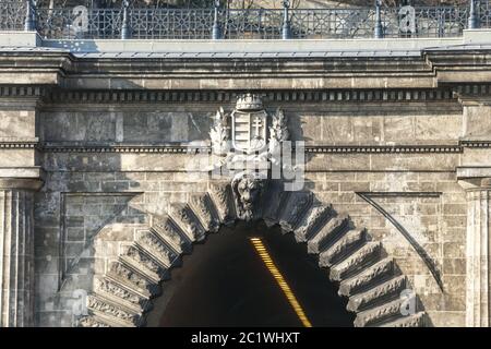 Adam Clark Tunnel unter dem Burgberg in Budapest Stockfoto