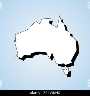Australien Karte umreißen - Kontinent Form scharf polygonalen geometrischen Stil Vektor. Stock Vektor