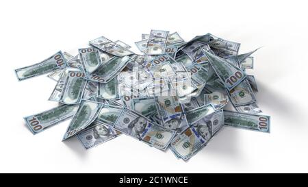 pack von Dollar Banknotenpapieren. Geeignet für Geld, Wirtschaft, Finanzen und Banken Themen. 3D-Illustration Stockfoto