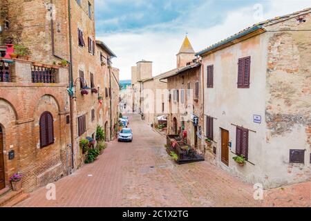 Certaldo Stadt und Gemeinde der Toskana, Italien, in der Nähe von Florenz, im Valdelsa Stockfoto