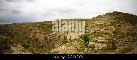 Panorama Blick auf Adi Alauti Canyon bei eritreischen Hochland, Qohaito, Eritrea Stockfoto