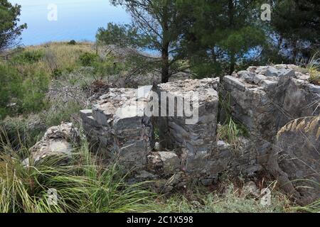 Palinuro – Particolare del Fortino Monte d'Oro Stockfoto