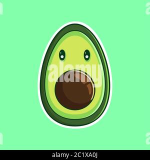 Niedliche Avocado Vektor Illustration. Flacher Cartoon-Stil Stock Vektor