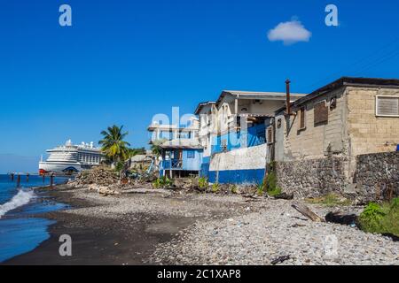 Dominica, Stadt Roseau in der Karibik Stockfoto