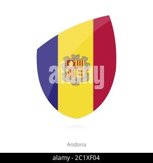 Flagge von Andorra im Stil von Rugby Icon. Vektorgrafik. Stock Vektor