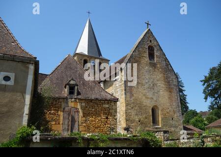 Pfarrkirche Saint-Jean-Baptiste in Saint Pompont Frankreich Stockfoto