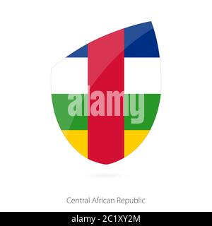 Flagge der Zentralafrikanischen Republik im Stil von Rugby Icon. Vektorgrafik. Stock Vektor