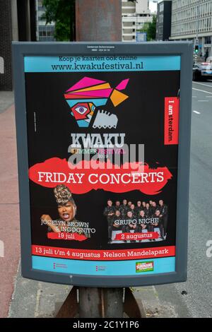 Plakat Kwaku Sommerfestival In Amsterdam 6 Juli 2019 Stockfoto
