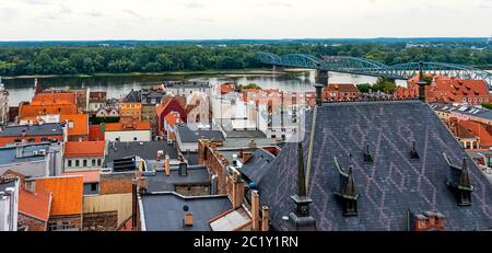 Luftbild der Altstadt in Torun, Polen