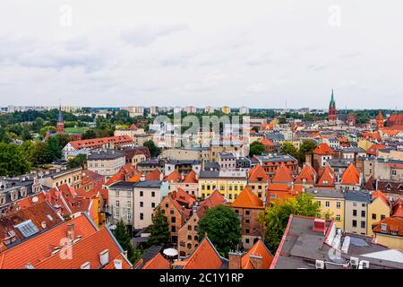 Luftbild der Altstadt in Torun, Polen