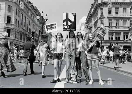 Anti-Trump-marsch, London, Großbritannien. Juli 2018 Stockfoto