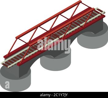 Symbol für Eisenbahnbrücke. Isometrisches Eisenbahnbrücke Vektor-Symbol für Web-Design isoliert auf weißem Hintergrund Stock Vektor