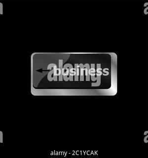 Laptop-Tastatur und Key Business drauf Stockfoto