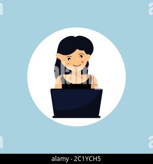 Arbeit von zu Hause Illustration. Vektor für Designvorlagen Stock Vektor