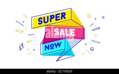 Super-Sonderangebot. 3d-Verkauf Banner mit Text Super Sale Stock Vektor