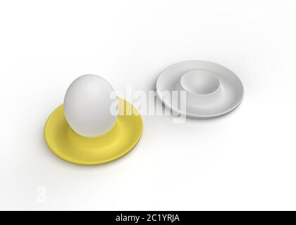 Ei und Eierbecher Stockfoto