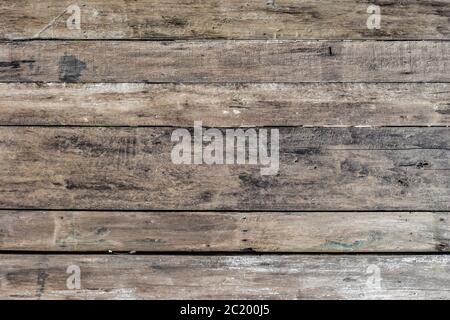 Brauner Holzhintergrund, alte Holzplanken. Stockfoto