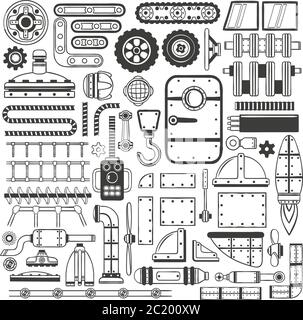 Zusammenstellung von Maschinenteilen Stock Vektor