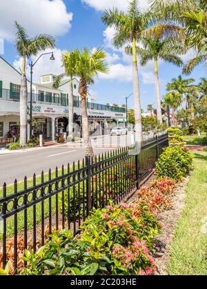 West Venice Avenue in der Golfküstenstadt Venedig Florida in den Vereinigten Staaten Stockfoto