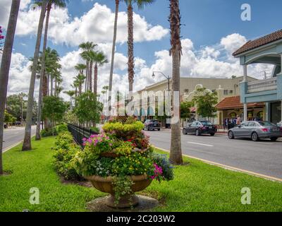 West Venice Avenue in der Golfküstenstadt Venedig Florida in den Vereinigten Staaten Stockfoto