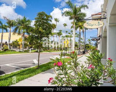 West Venice Avenue in der Golfküstenstadt Venedig Florida in den Vereinigten Staaten Stockfoto