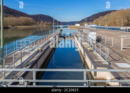 Schleuse des Main Danube Canal bei Kelheim Stockfoto