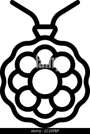 Medaille Halskette Symbol, Umriss Stil Stock Vektor