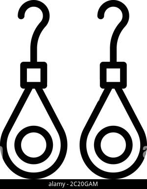Ohrhänger Symbol, Umriss Stil Stock Vektor