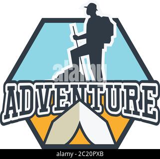 Adventure Logo mit Textraum für Ihren Slogan / Tag Linie, Vektor-Illustration Stock Vektor