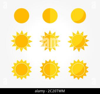 Satz von Sun Symbole. Vector Illustration. Stock Vektor