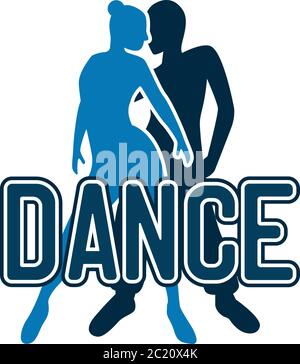 Tanz-Logo für Tanzschule oder Tanzstudio isoliert auf weißem Hintergrund. vektor-Illustration Stock Vektor
