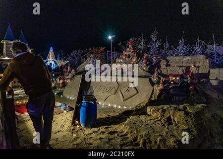 Le barcares Dorf de noel in Frankreich. Stockfoto