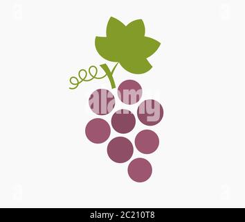 Ein Bündel lila Trauben Symbol. Vektorgrafik. Stock Vektor