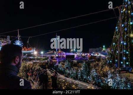 Le barcares Dorf de noel in Frankreich. Stockfoto