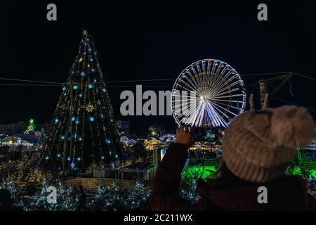 Le barcares Dorf de noel in Frankreich. Stockfoto