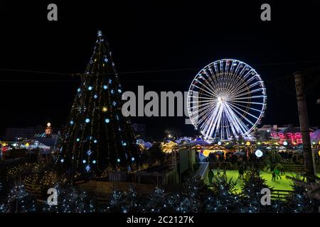 Le barcares Dorf de noel in Frankreich. Stockfoto