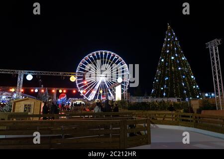 Le barcares Dorf de noel in Frankreich. Stockfoto