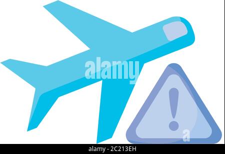 Flugzeug Warnung Glyphe, flache Stil Symbol Vektor Illustration Design Stock Vektor