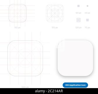 IOS-Anwendungssymbol Vorlage skalierbares Grid-System Stock Vektor