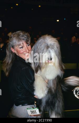 Crufts 1989 Best in Show gewonnen. Potterdale Klassiker von Moonhill. Bearded Collie. Von Brenda Weiß. Earls Court. London. England, Großbritannien Stockfoto