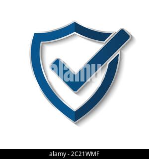 Cyber-Technologie-Sicherheit, Shield auf weißem Bildschirm, Netwok-Schutz-Design, Vektor-Illustration Stock Vektor