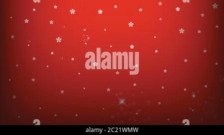 Weihnachten Hintergrund Vorlage, abstrakte Lichter Schneeflocke auf rotem Hintergrund, Vektor-Illustration Stock Vektor