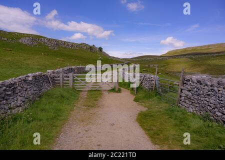 Farm Gate im Yorkshire Dales National Park Stockfoto