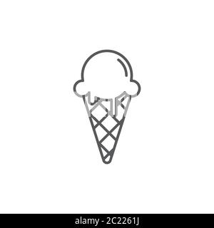 Eiskonus Vektor Symbol Symbol auf weißem Hintergrund isoliert Stock Vektor