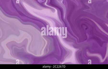Abstrakter lila und weißer Hintergrund mit flüssigem, bemalten, Aquarell-Effekt mit Wirbeln. Die Abbildung hat Platz für Text. Stockfoto