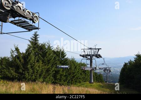 Blick von Jested in Tschechien am Morgen Stockfoto