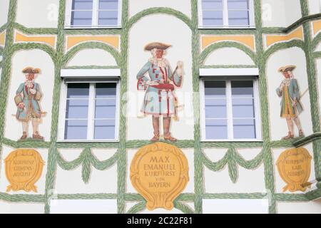 Hausfassade in Bad Tölz Stockfoto