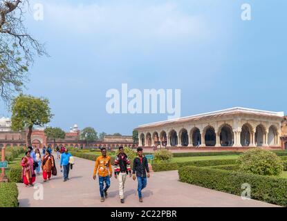 Die Diwan-i-am (Hall of Public Audiences), Agra Fort, Agra, Uttar Pradesh, Indien Stockfoto