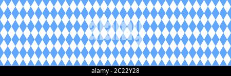 Nahtlose, bayerische Flagge mit blau-weiß geckerten Muster Stockfoto